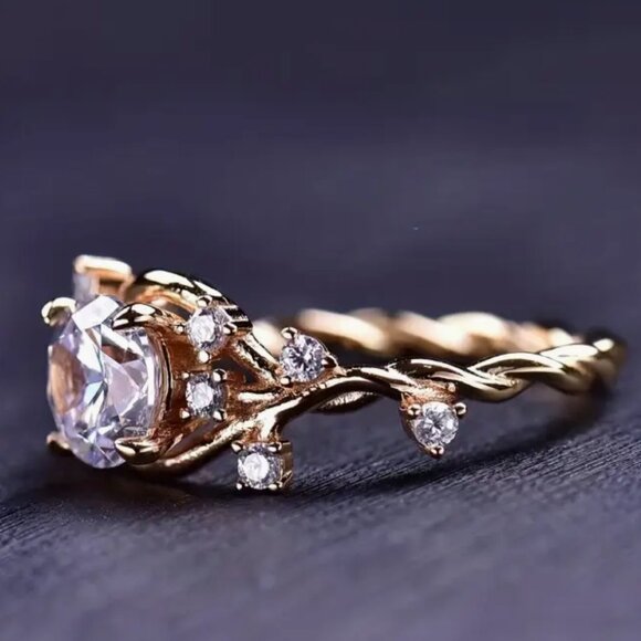 Moissanite 1-Carat Round Cut Ring Size 7 - Picture 2 of 5